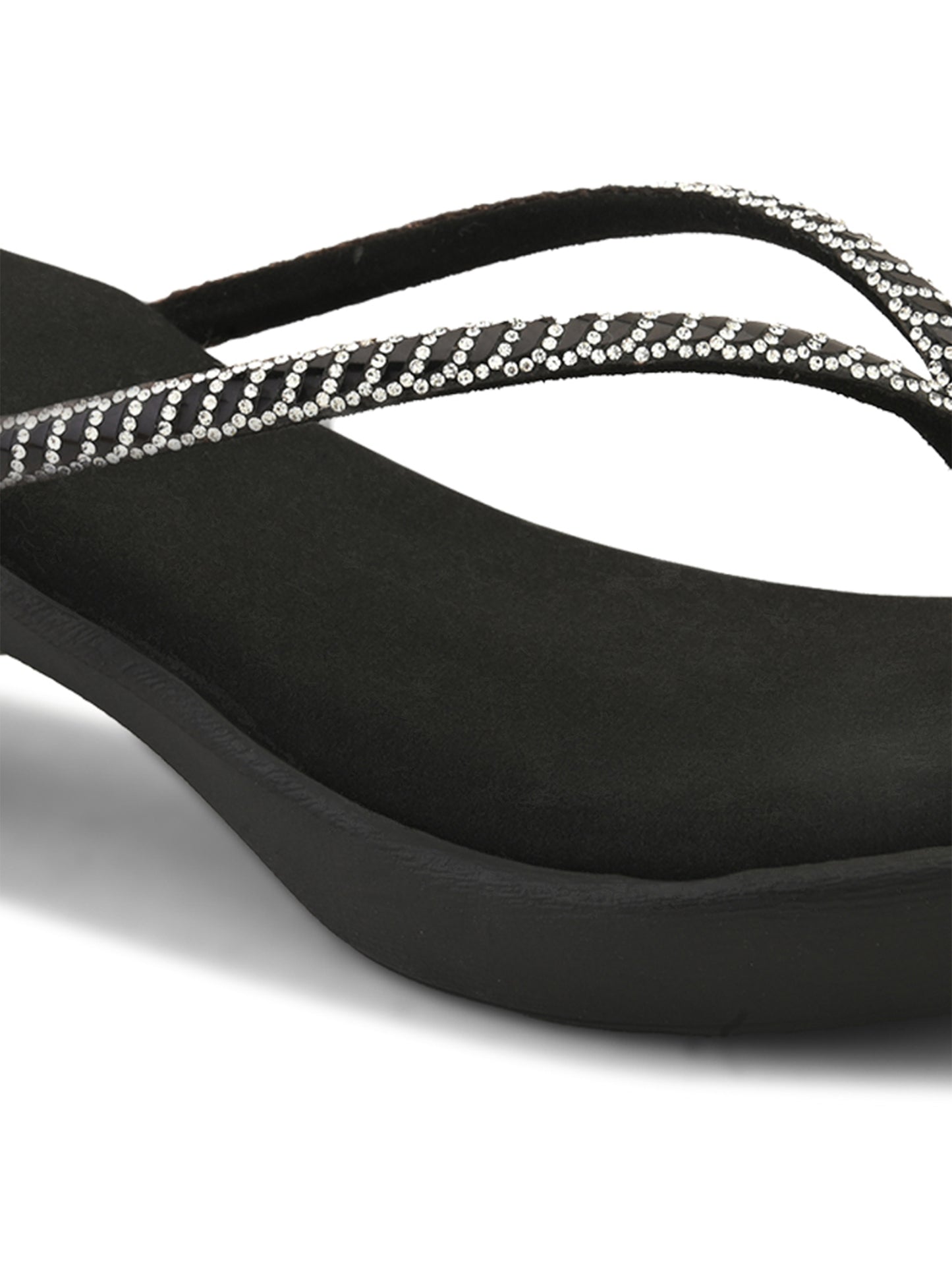 Wedge Thong Sandals for Women Beaded Crisscross with Subtle Sparkle