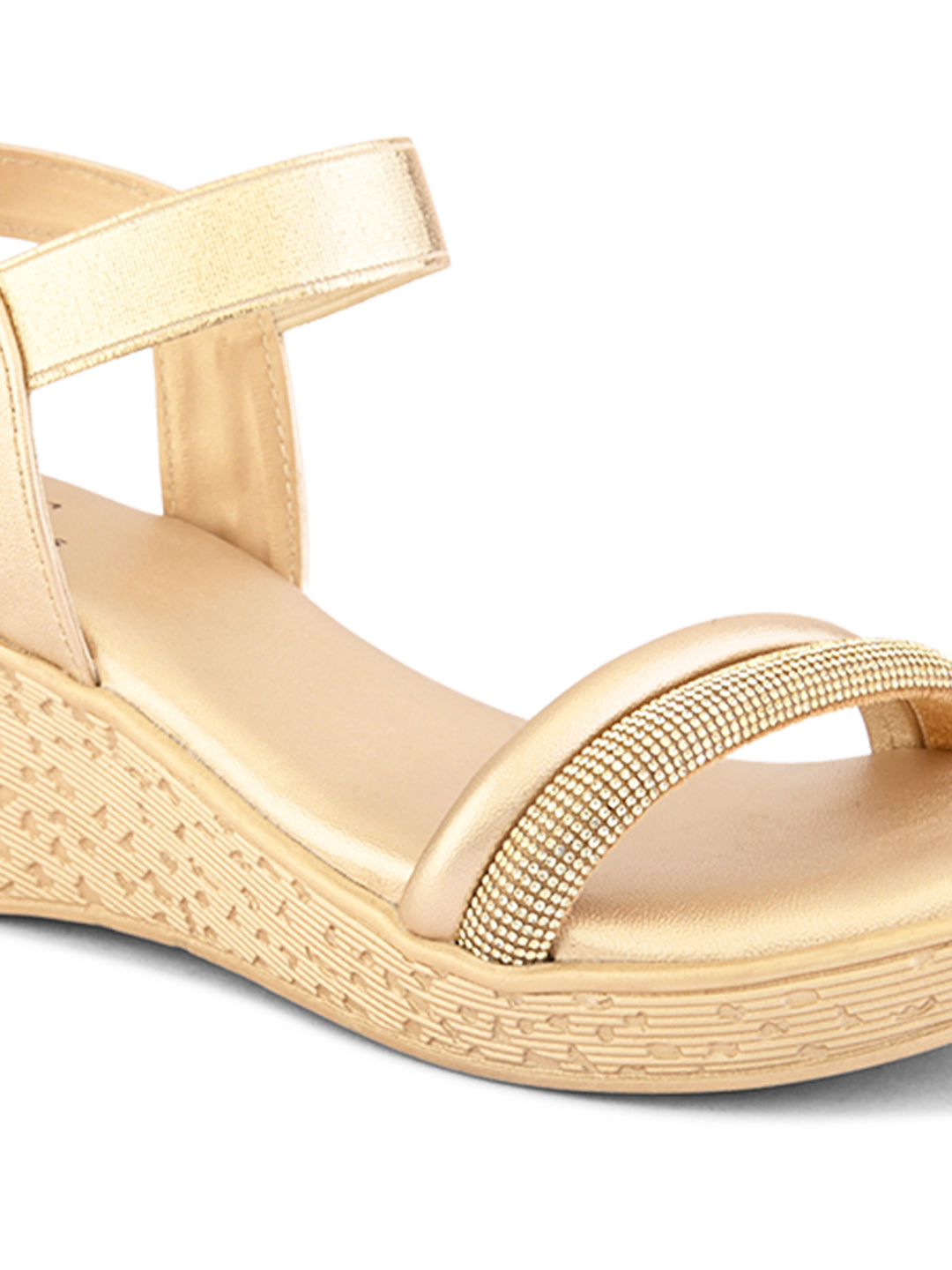 Elegant glitter front strap Wedge Sandal