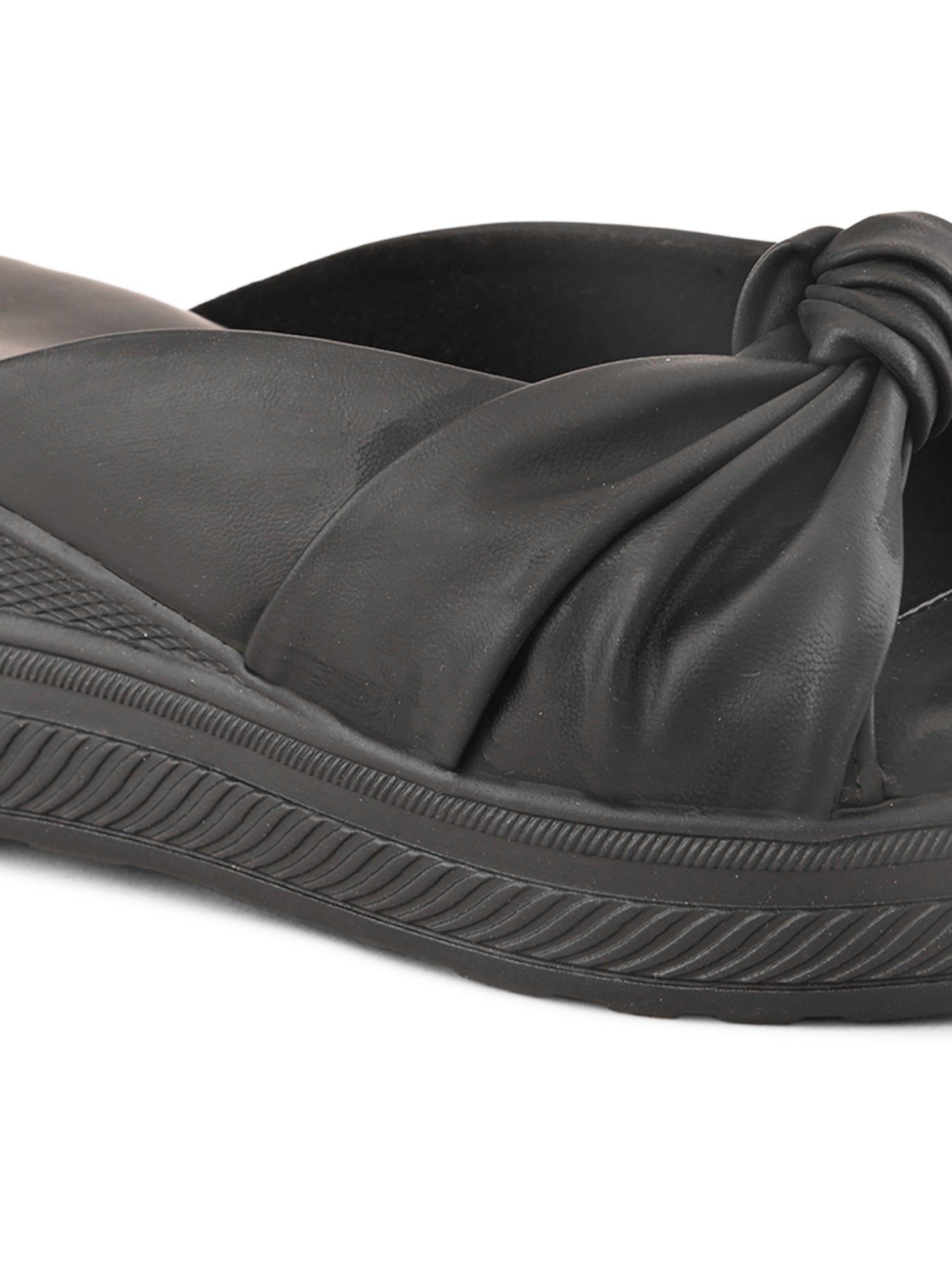 Stylish Knot Design Slip-On Wedge Sandal