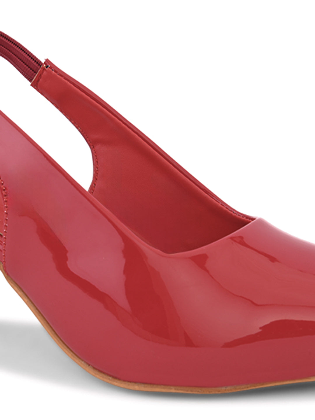 Women's Patent Pointed-Toe Slingback Heels