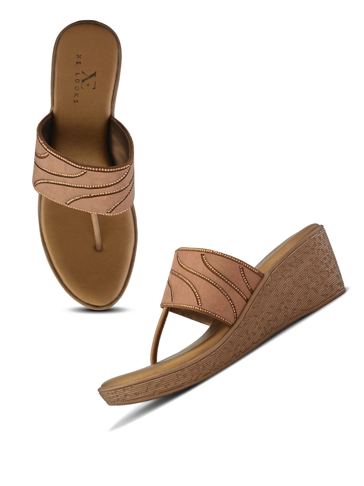 Slip-On Low Wedge Heel Thong Sandals for Women