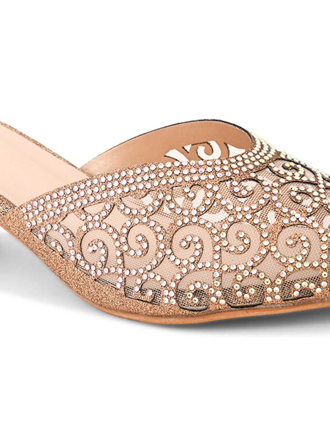 Fancy & Charm Block Heel Slip-On Mule Sandal