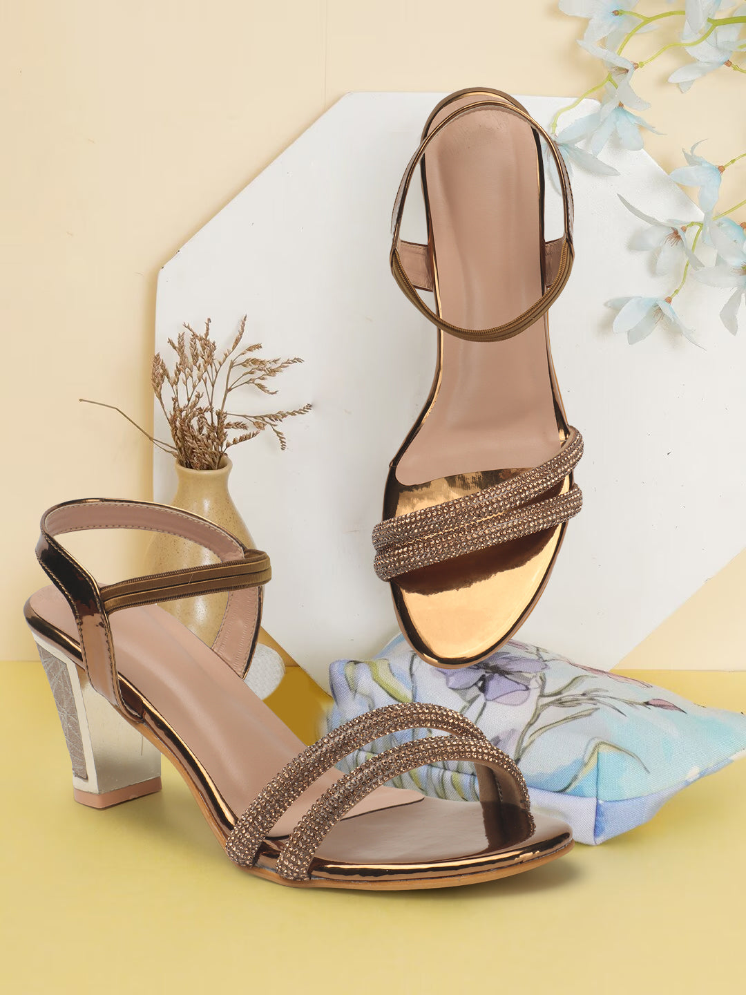 Glamorous Trendy Fancy Slip-On Heels With Inches Heel – XE Looks