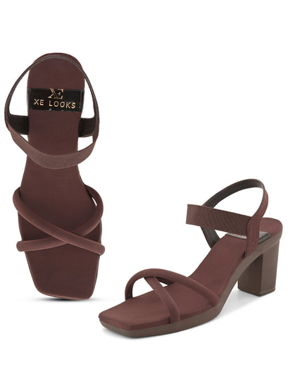 Bold & Attractive Block High Heels Sandals with Ankle strap