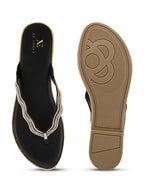 Traditional Slip-On Sandals with Stone-Styled Strap Design