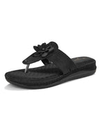 Orthopedic Flat Slippers - Flower Embellishment Flats