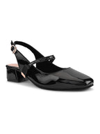 Elegant Slingback Block Heels with Bow Detail