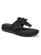 Orthopedic Flat Slippers - Flower Embellishment Flats
