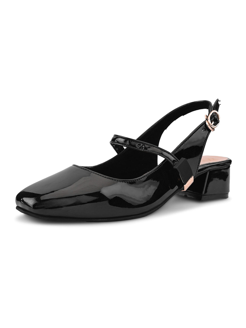 Elegant Slingback Block Heels with Bow Detail