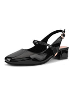 Elegant Slingback Block Heels with Bow Detail