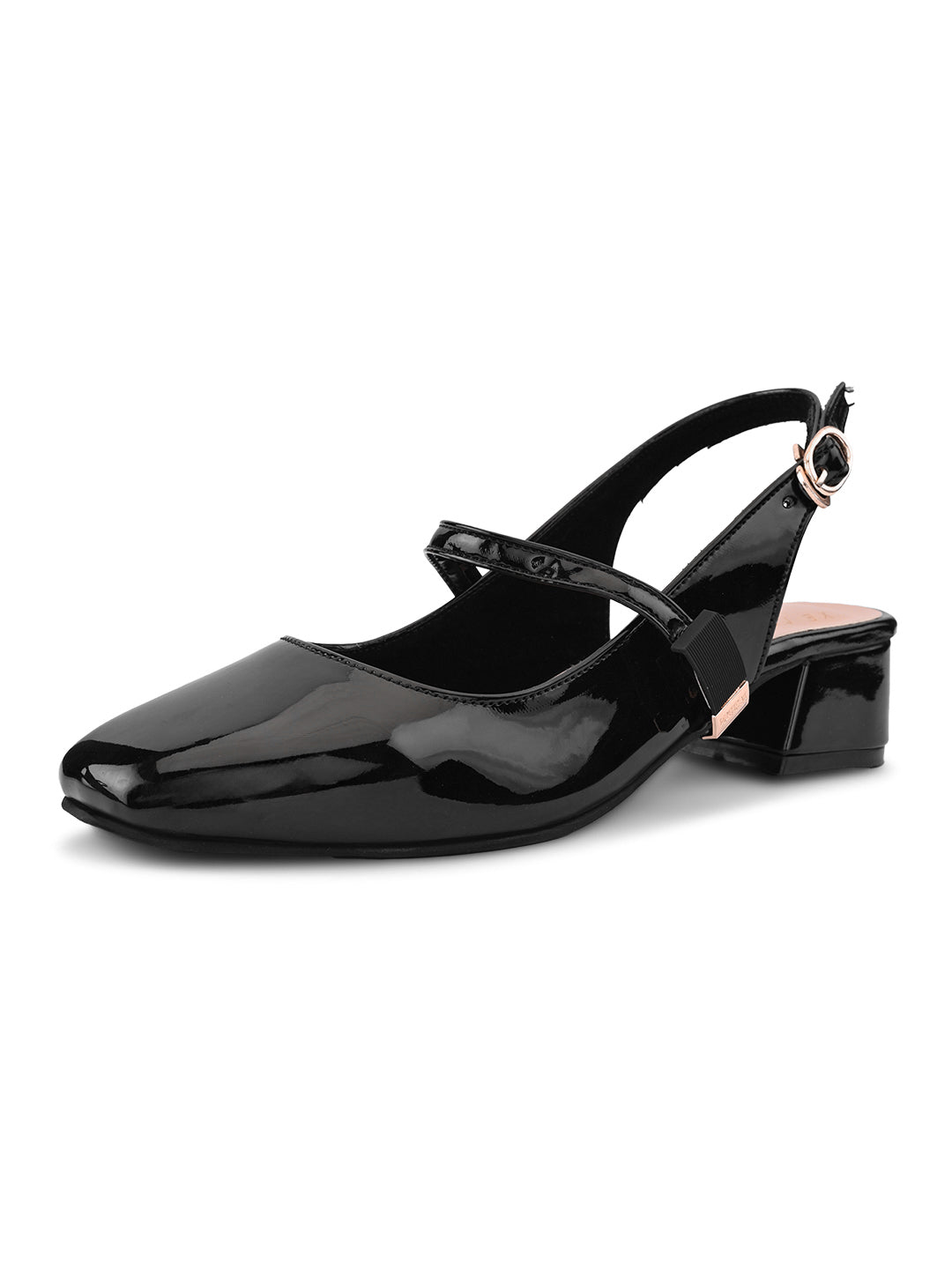 Elegant Slingback Block Heels with Bow Detail