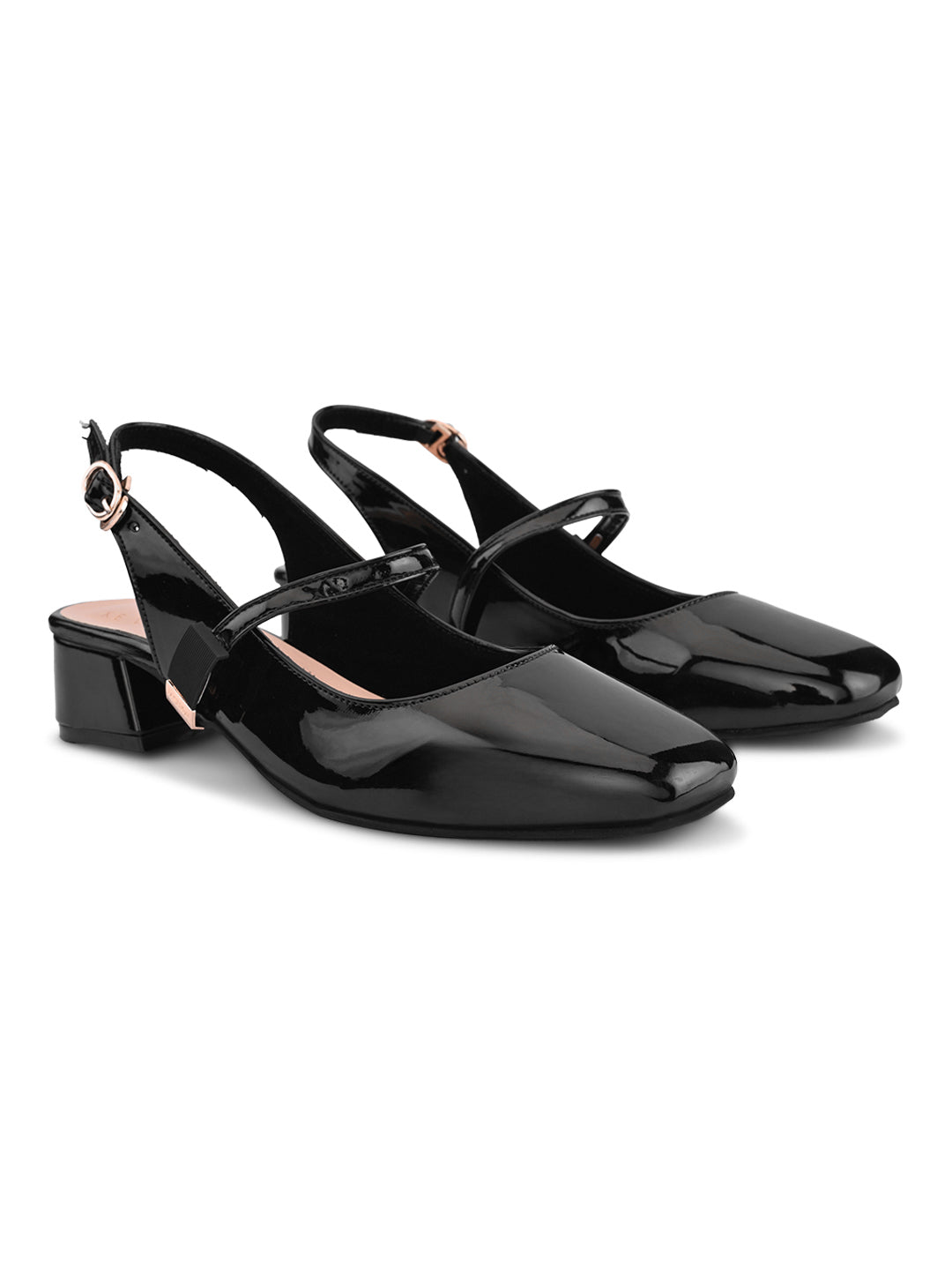 Elegant Slingback Block Heels with Bow Detail