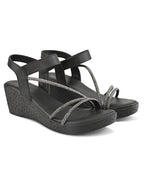 Stylish shimmer detailing straps Wedge Sandal