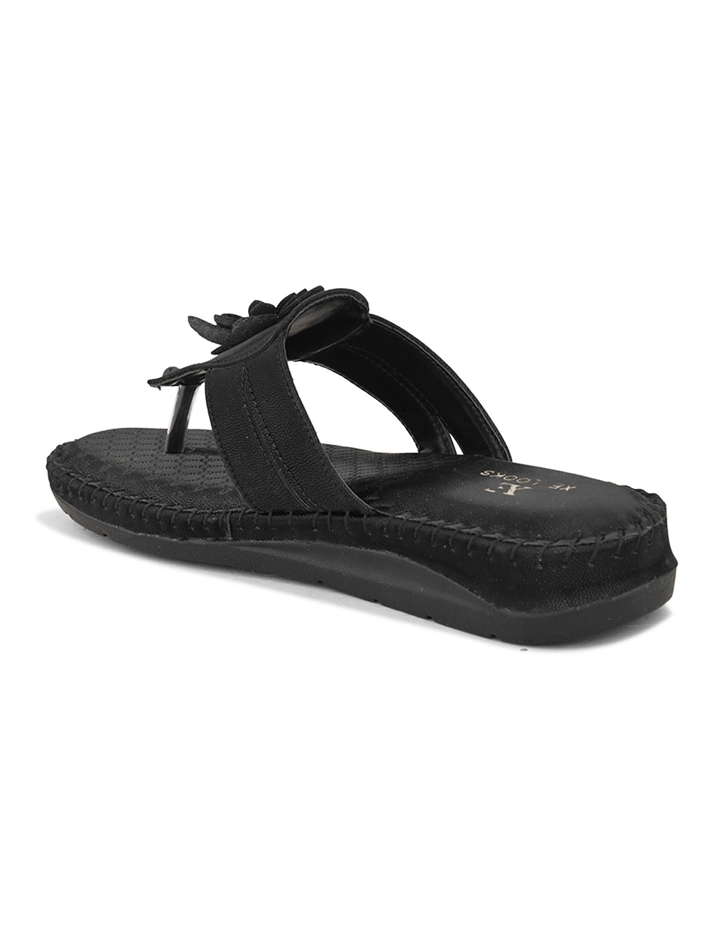 Orthopedic Flat Slippers - Flower Embellishment Flats