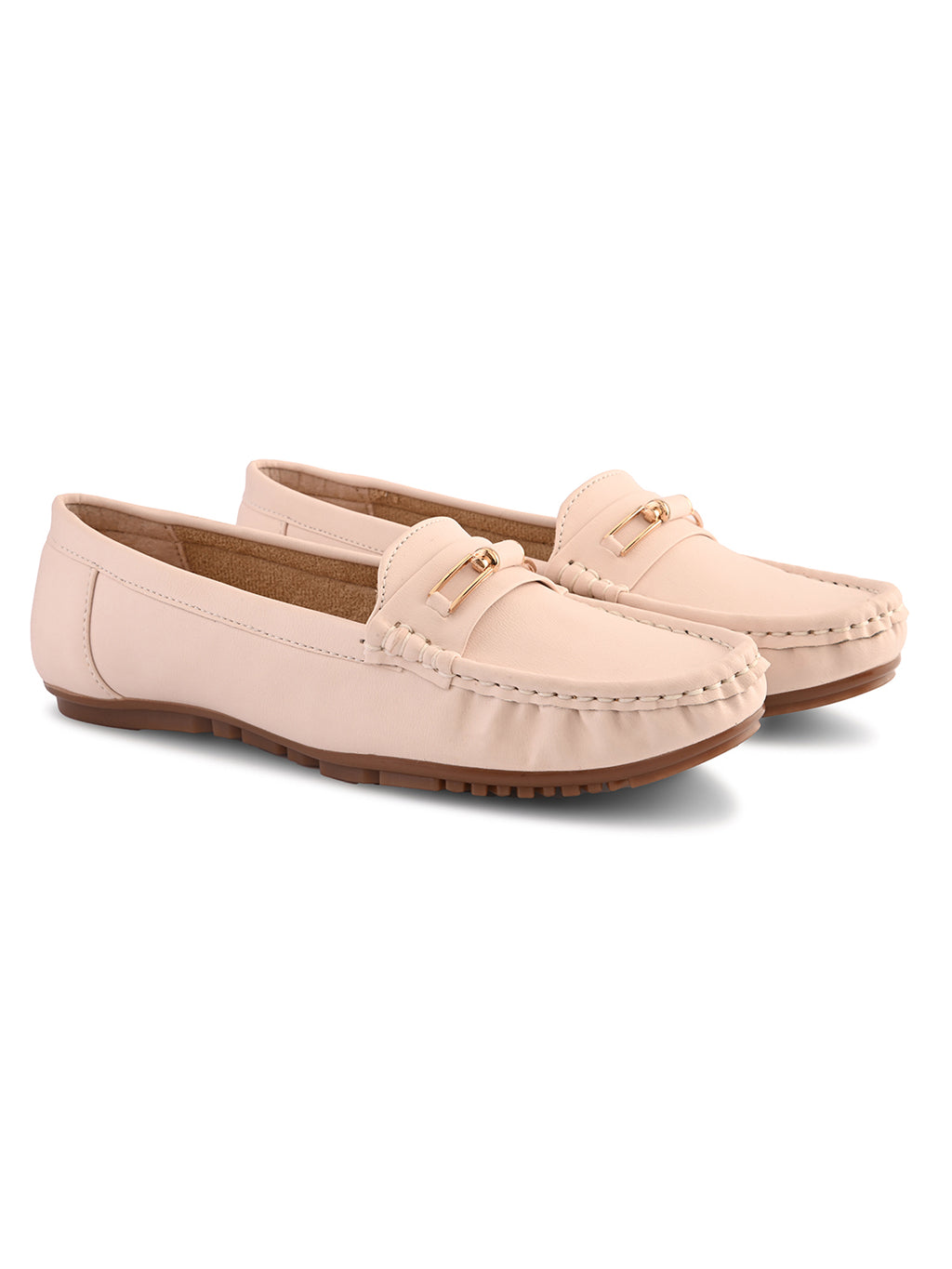 Soft Cushioned Slip-On Loafers with Metal Detail