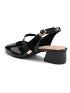 Elegant Slingback Block Heels with Bow Detail