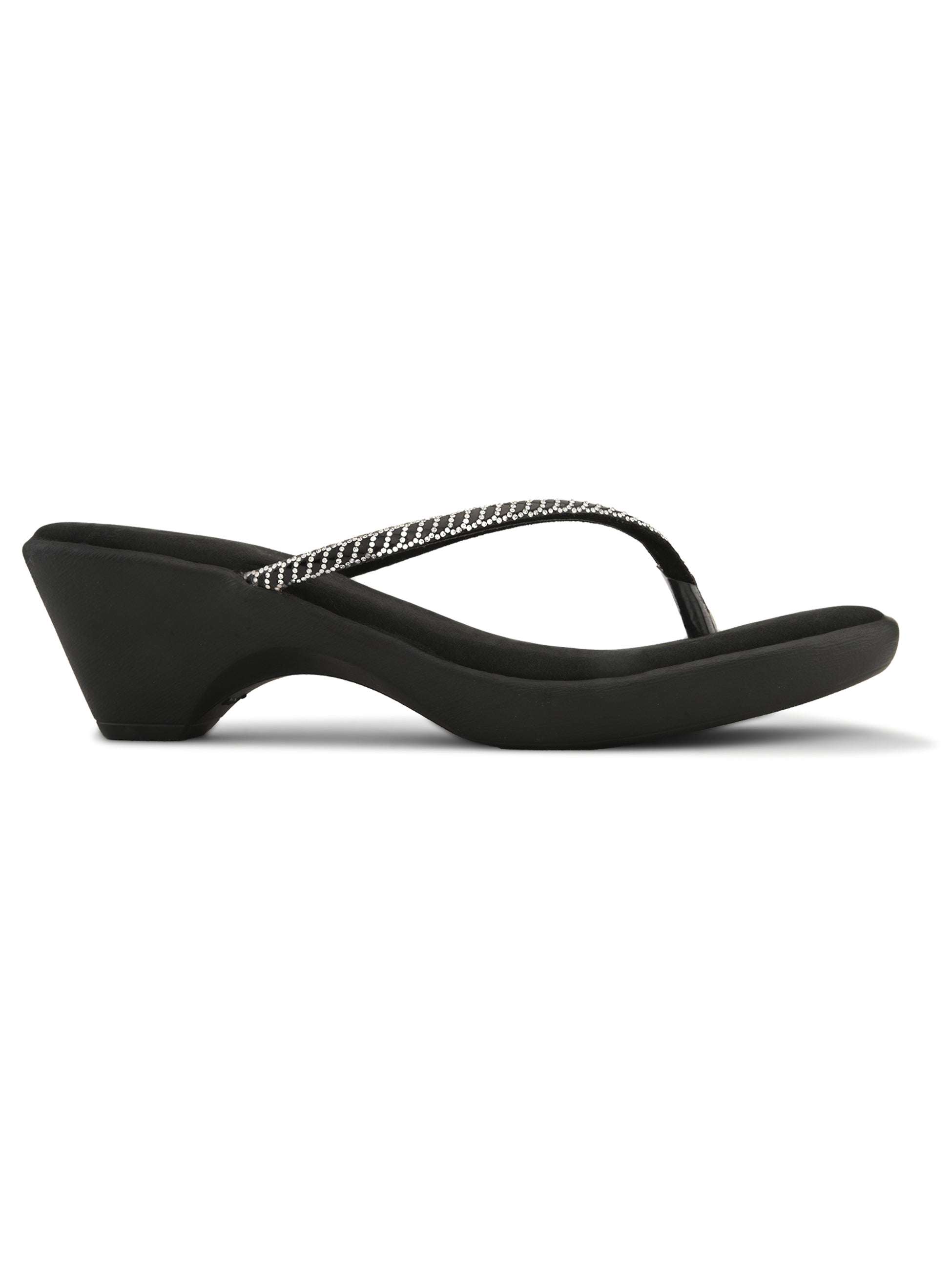 Wedge Thong Sandals Beaded Crisscross with Subtle Sparkle