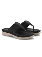 Embellishment Buckle Detail Comfort Toe-Ring Slippers