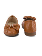 Glossy Bow Detail Ballerinas