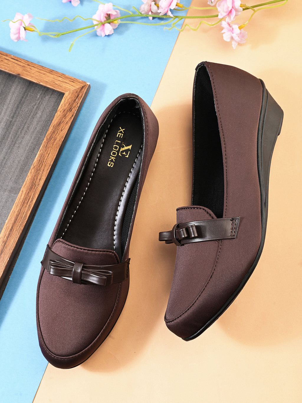 Elegant & Versatile Bow Design Wedge Heel Ballerinas