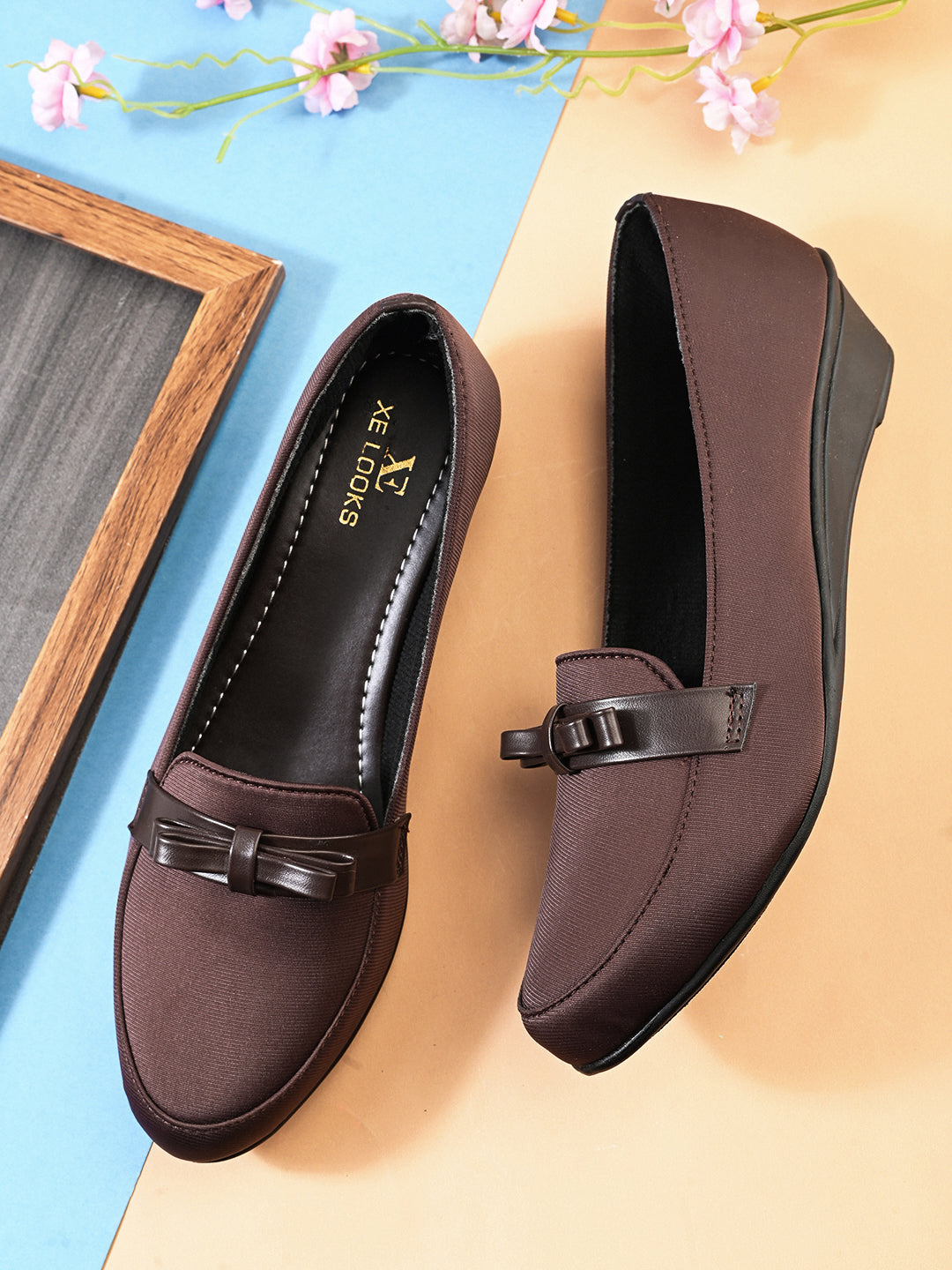 Elegant & Versatile Bow Design Wedge Heel Ballerinas