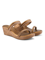 Shimmer dual straps With cushioned footbed Wedge Sandal