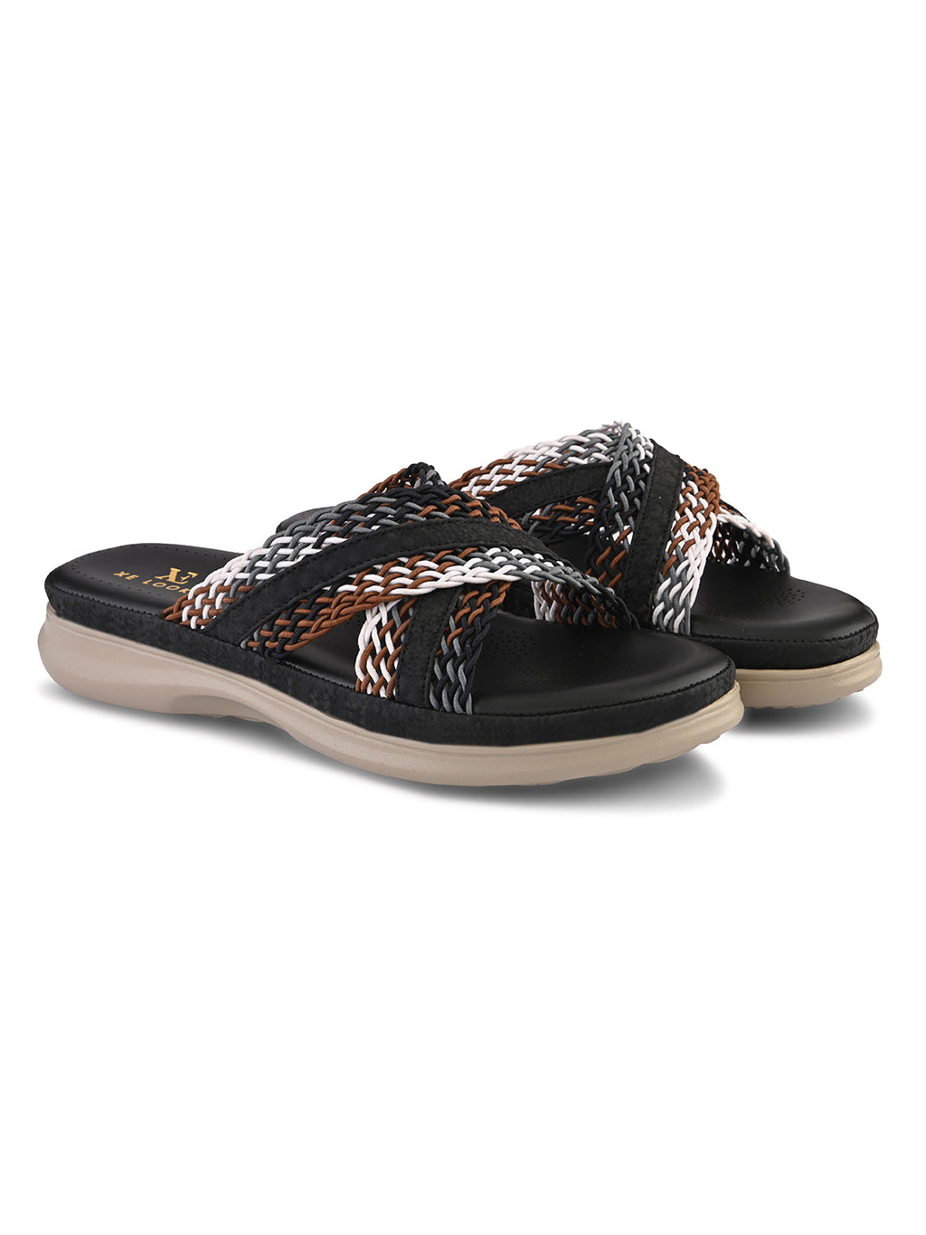 Criss-Cross Braided Strap Doctor Slippers