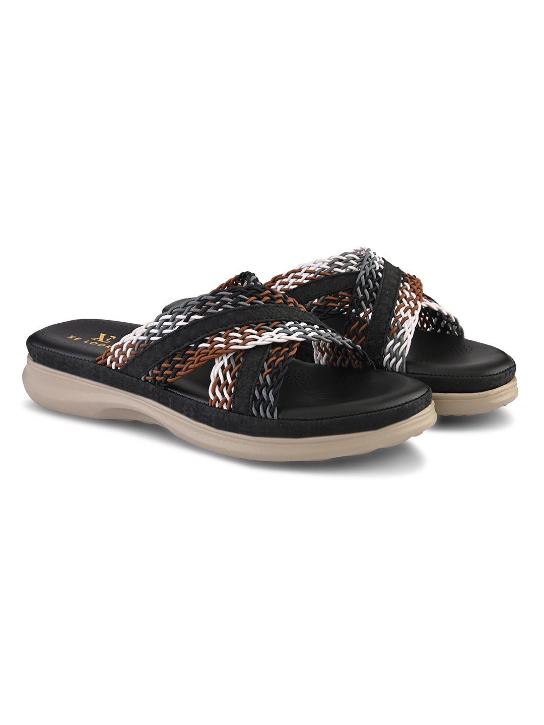 Criss-Cross Braided Strap Doctor Slippers
