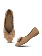 Mesh Bow with Elegant Design Textured Flats