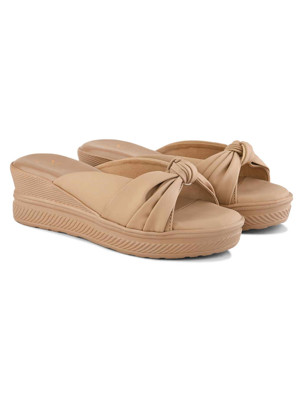 Stylish Knot Design Slip-On Wedge Sandal