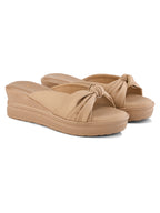 Stylish Knot Design Slip-On Wedge Sandal