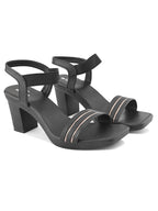 Elegant  Striped Strap Block heel sandal