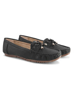Soft Cushioned Slip-On Loafers with Bow Detail