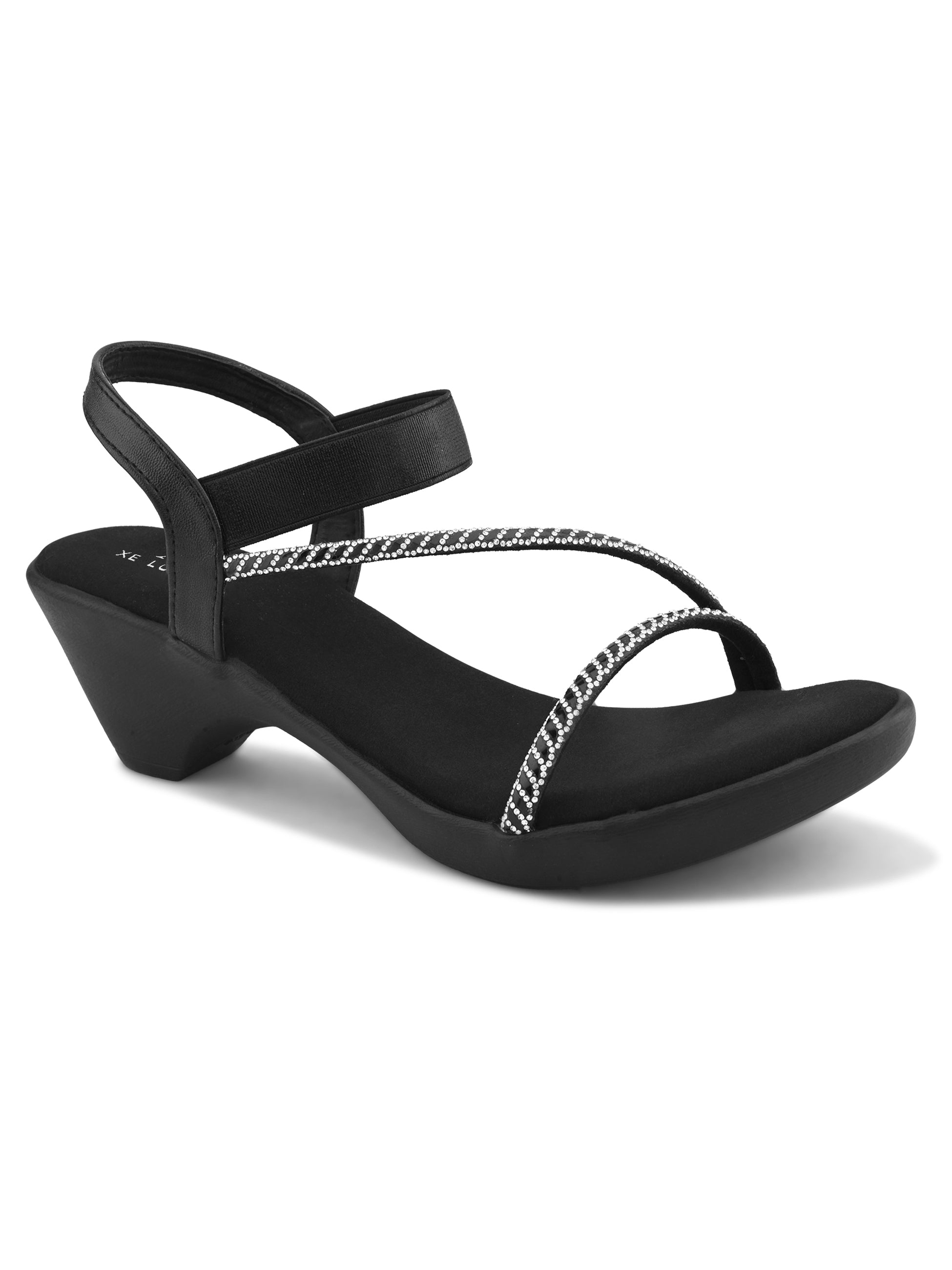 Classic Wedge Sandals Metallic Beaded Crisscross Straps