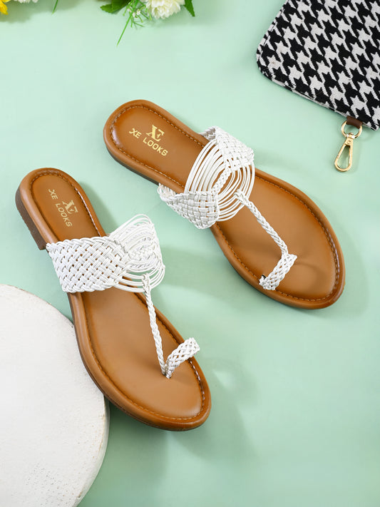Elegant Woven Toe-Ring Flats for Everyday Comfort