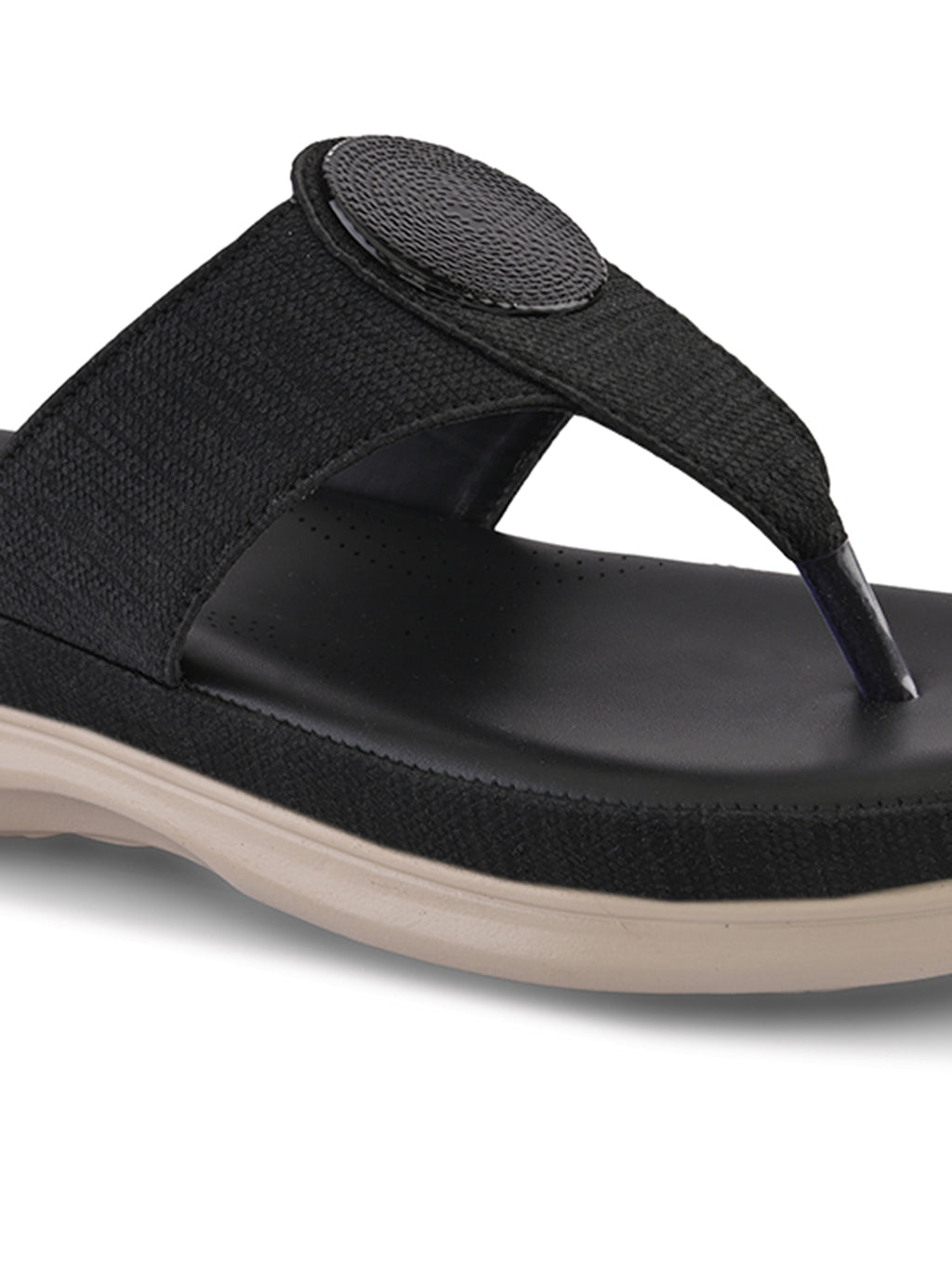 Embellishment Buckle Detail Comfort Toe-Ring Slippers