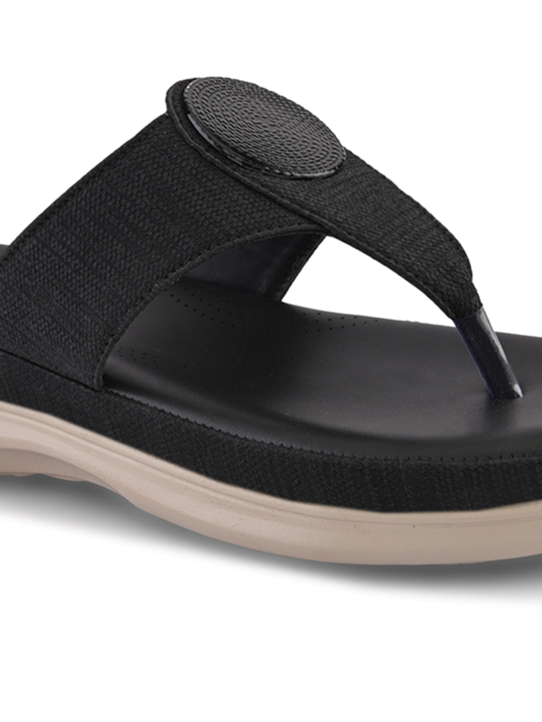 Embellishment Buckle Detail Comfort Toe-Ring Slippers