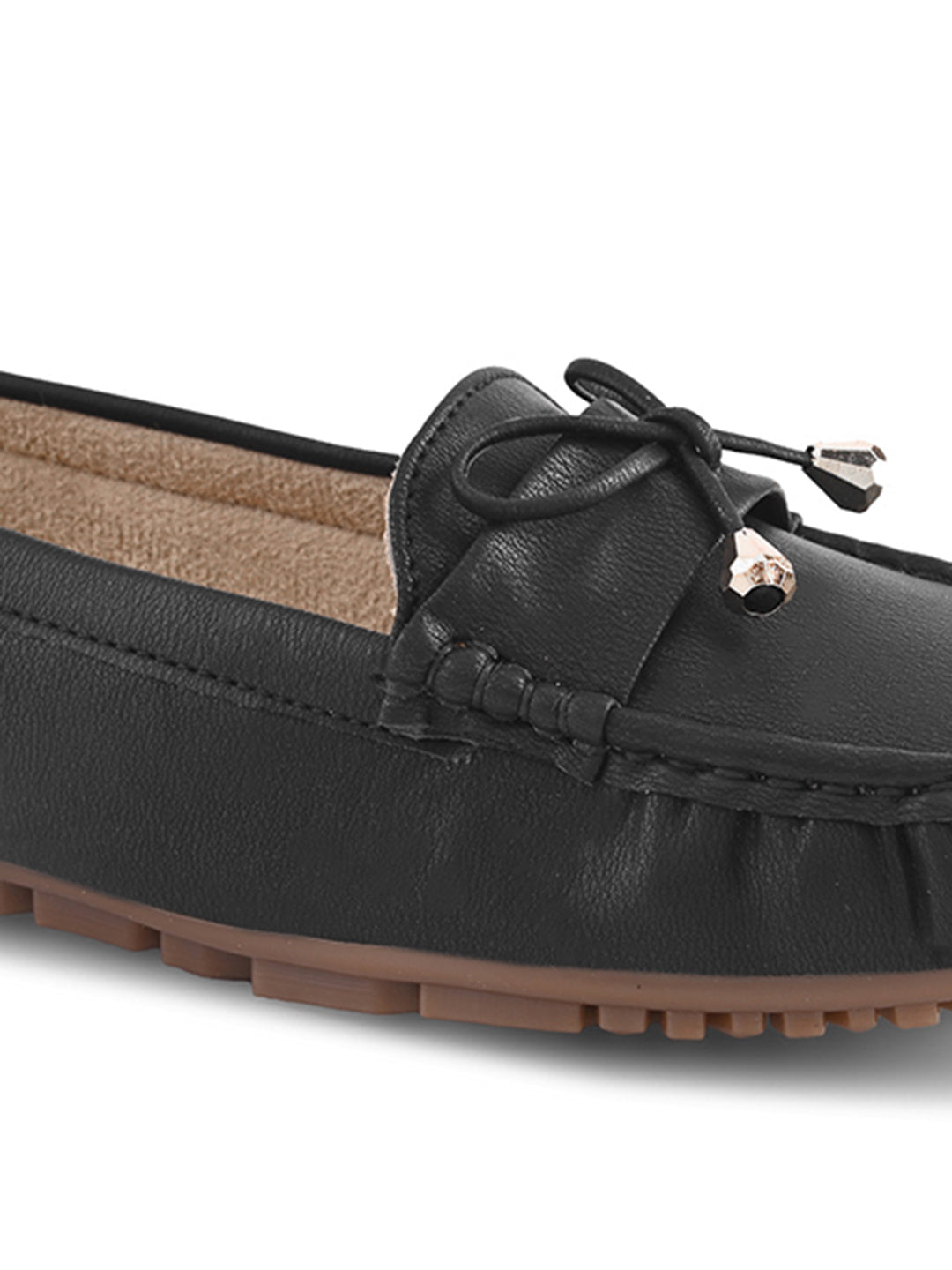 Soft Cushioned Slip-On Loafers with Bow Detail