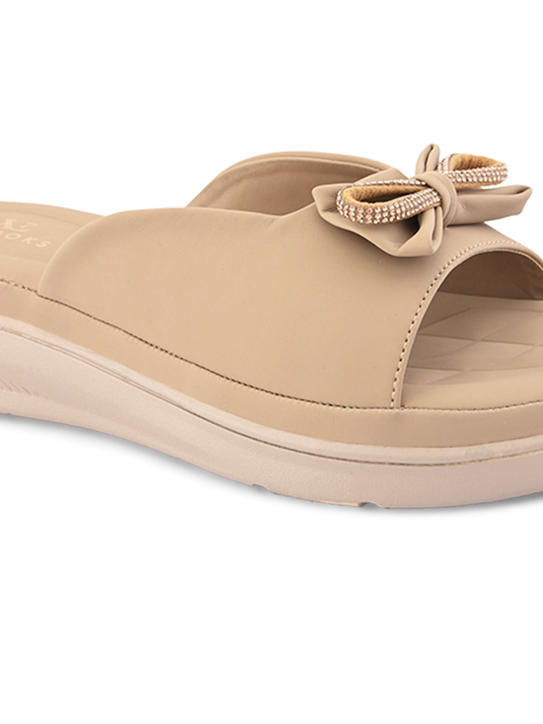 Sparkling bow embellishment Platform Slipper