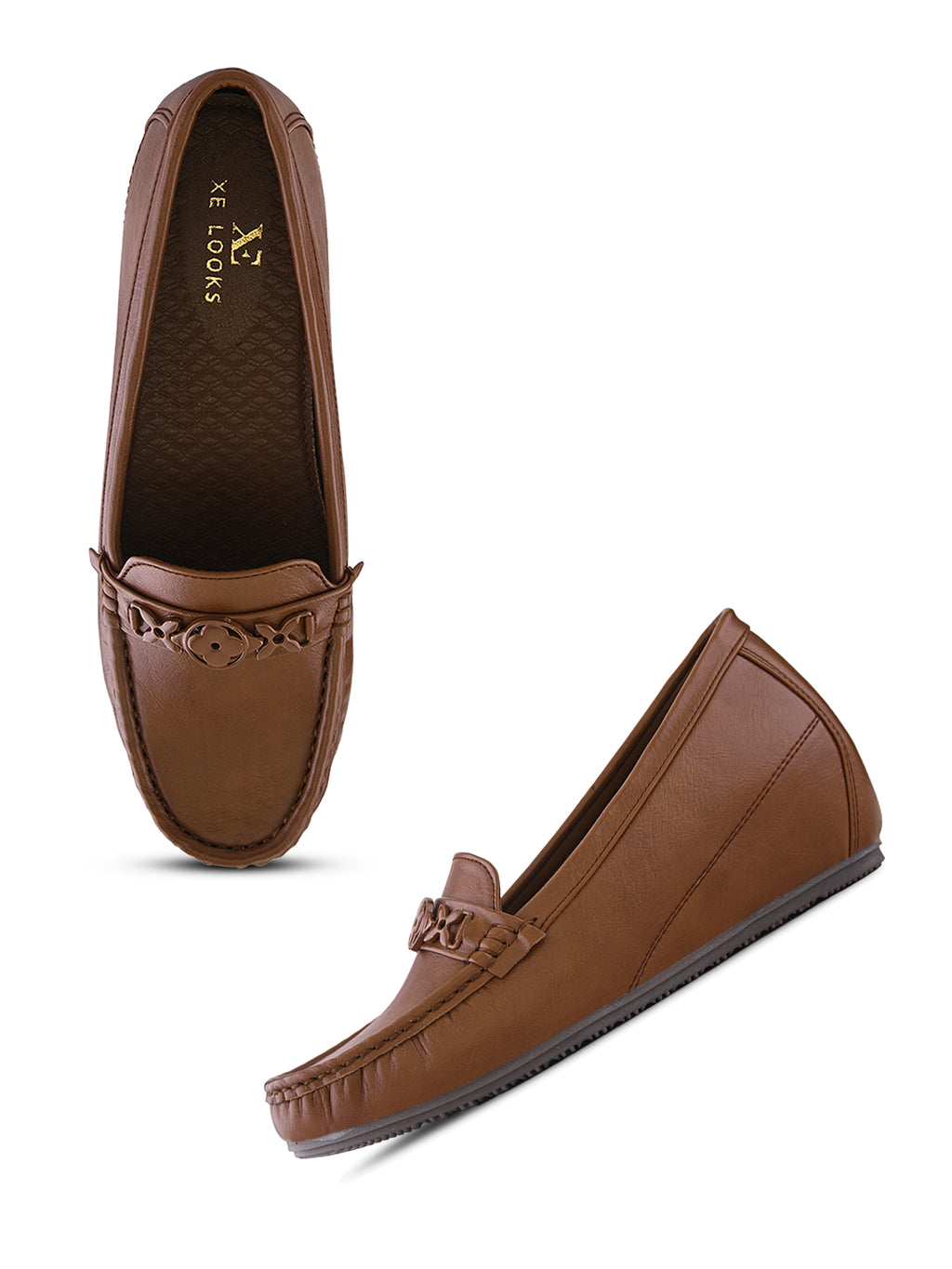 Classic Buckle Accent Comfort Wedge Heel Loafers