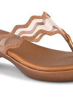 Embellished  Slip-On Sandals Wavy Strap Sandals