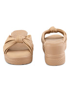 Stylish Knot Design Slip-On Wedge Sandal
