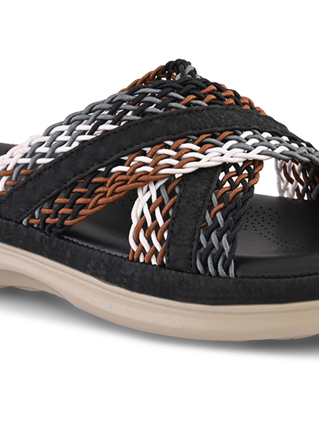 Criss-Cross Braided Strap Doctor Slippers
