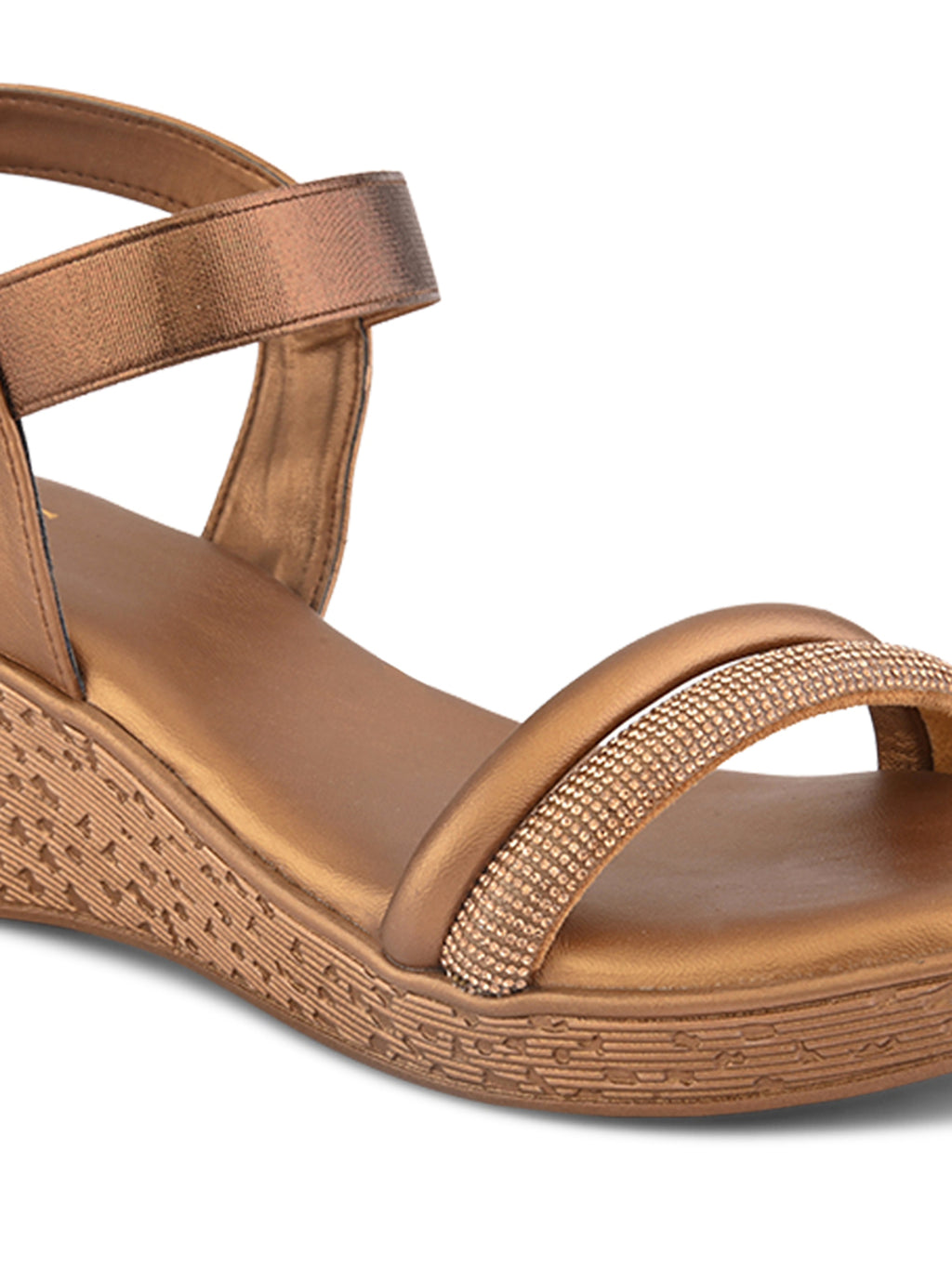 Elegant glitter front strap Wedge Sandal