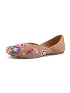 Ethnic Floral Beadwork Slip-On Juttis
