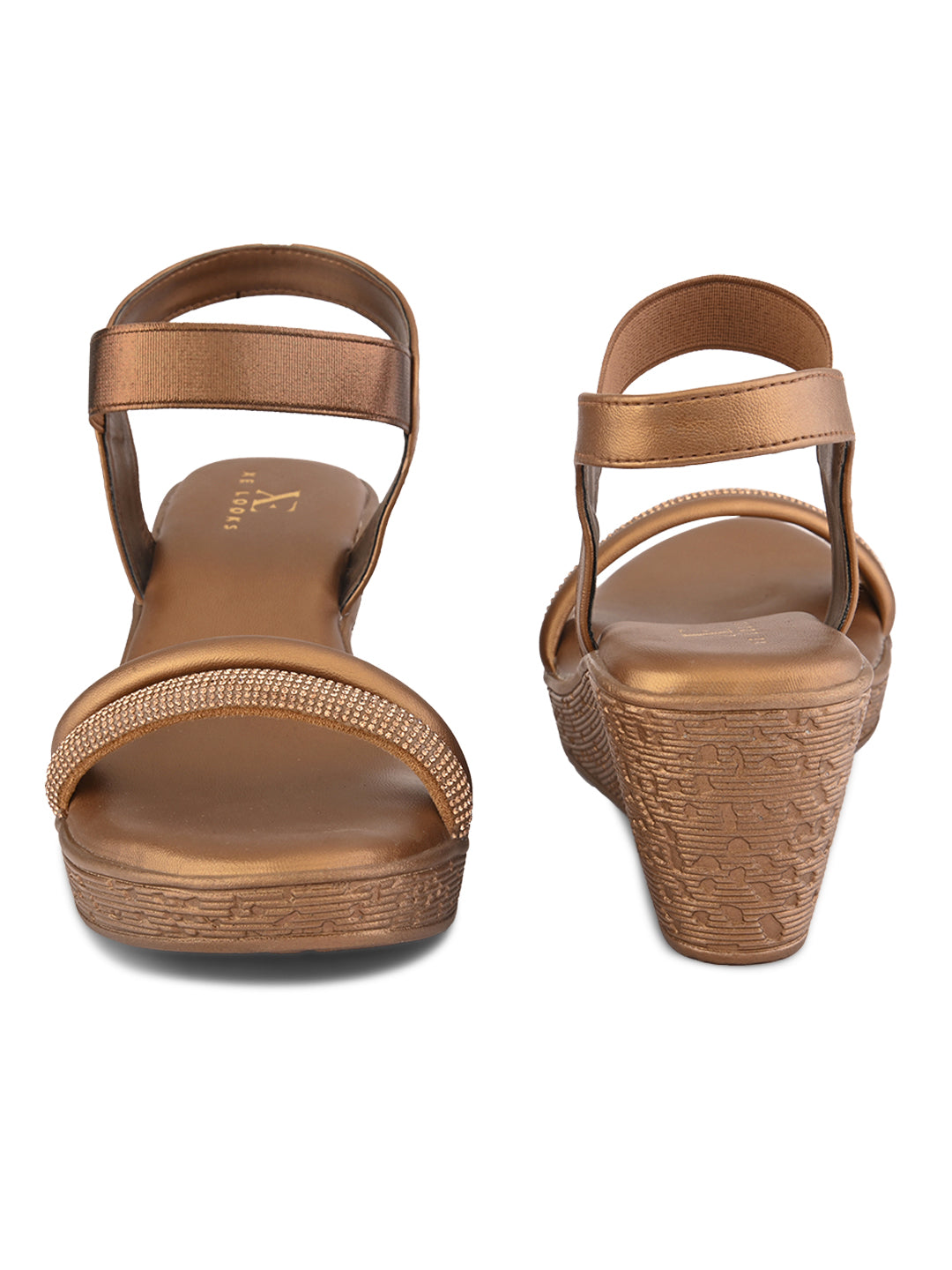 Elegant glitter front strap Wedge Sandal