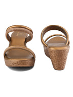 Shimmer dual straps With cushioned footbed Wedge Sandal