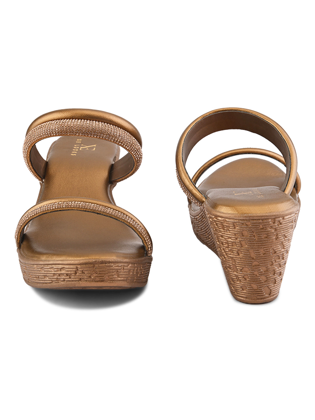 Shimmer dual straps With cushioned footbed Wedge Sandal