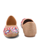 Ethnic Floral Beadwork Slip-On Juttis