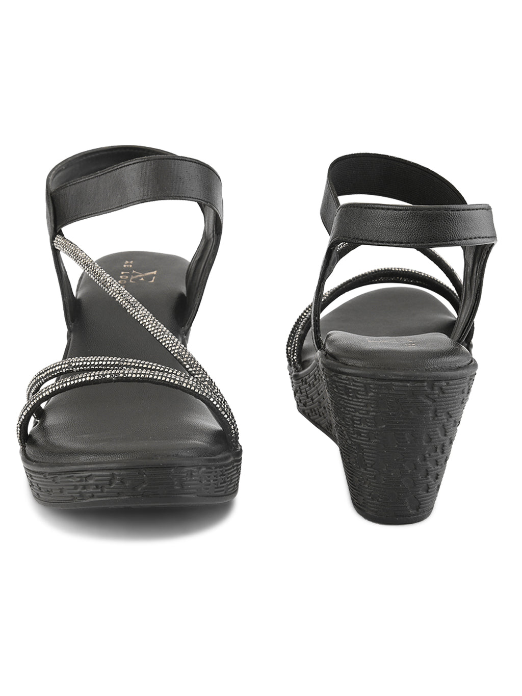 Stylish shimmer detailing straps Wedge Sandal